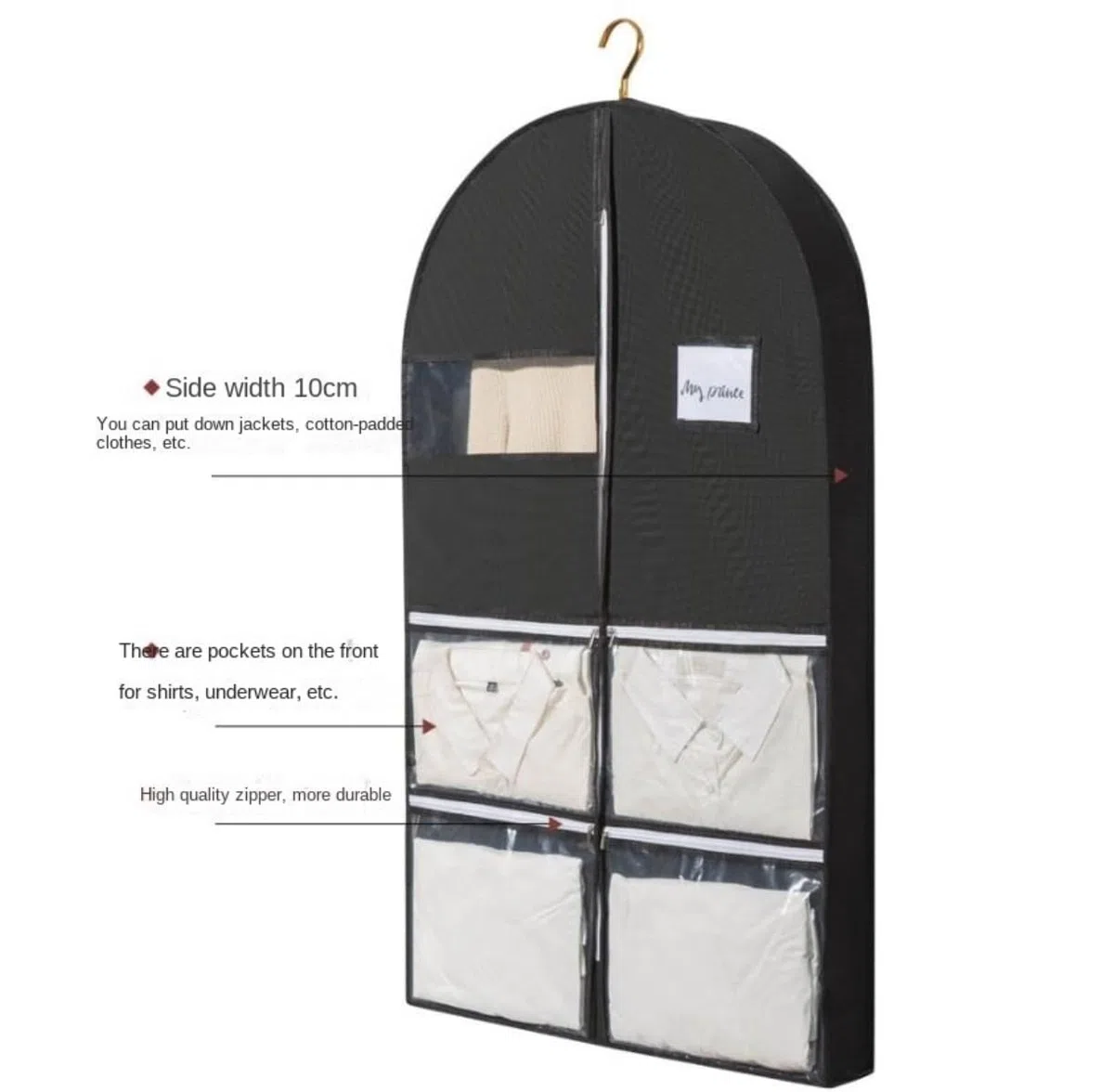 Kleidersack 5er-Pack Kleidersäcke, Reise-Anzugtaschen Mit 10,2 Cm Seitenfalten Und 4 Taschen, Kleidersack Für Aufhängen Von Kleidung, Jacken, Hemden, Kleidern Aufbewahrung(Pink,60 * 10 * 150cm)