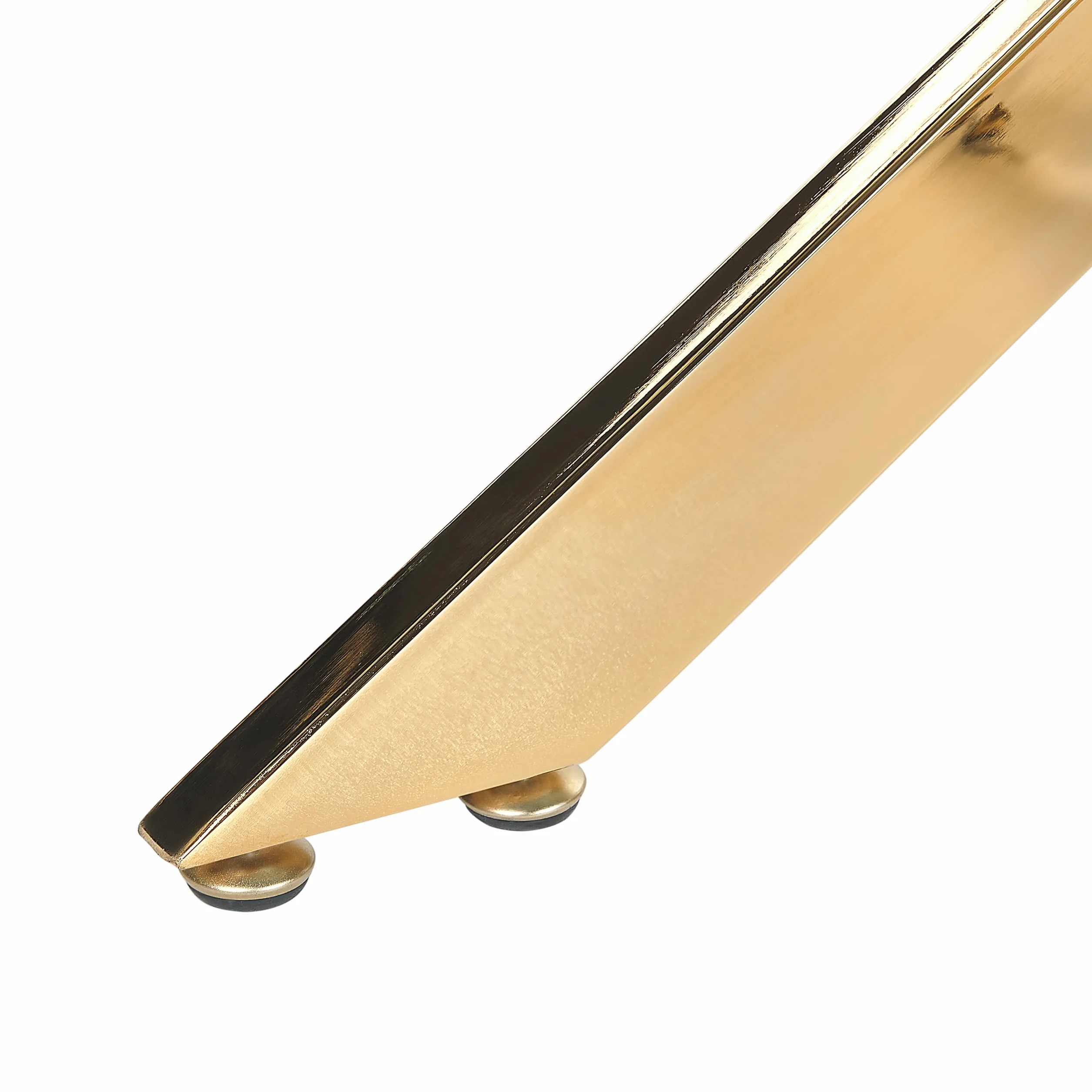 Beliani Esstisch transparent 120x70 cm rechteckig Sicherheitsglas Kreuzfuß Gold Maramo