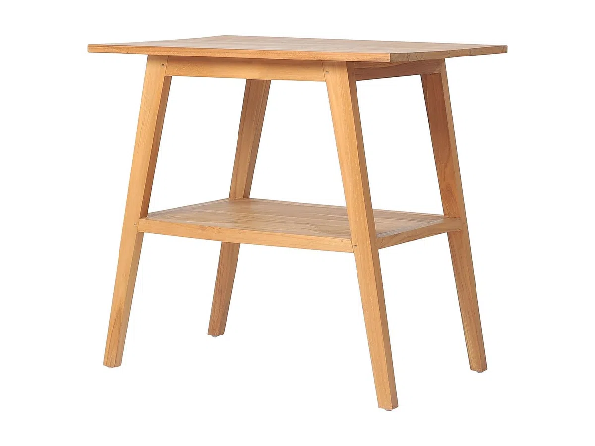 Vente-unique - Waschbeckenunterschrank Bobotsari -L 80cm x B 55cm x H 76cm- Teakholz - naturfarben hell