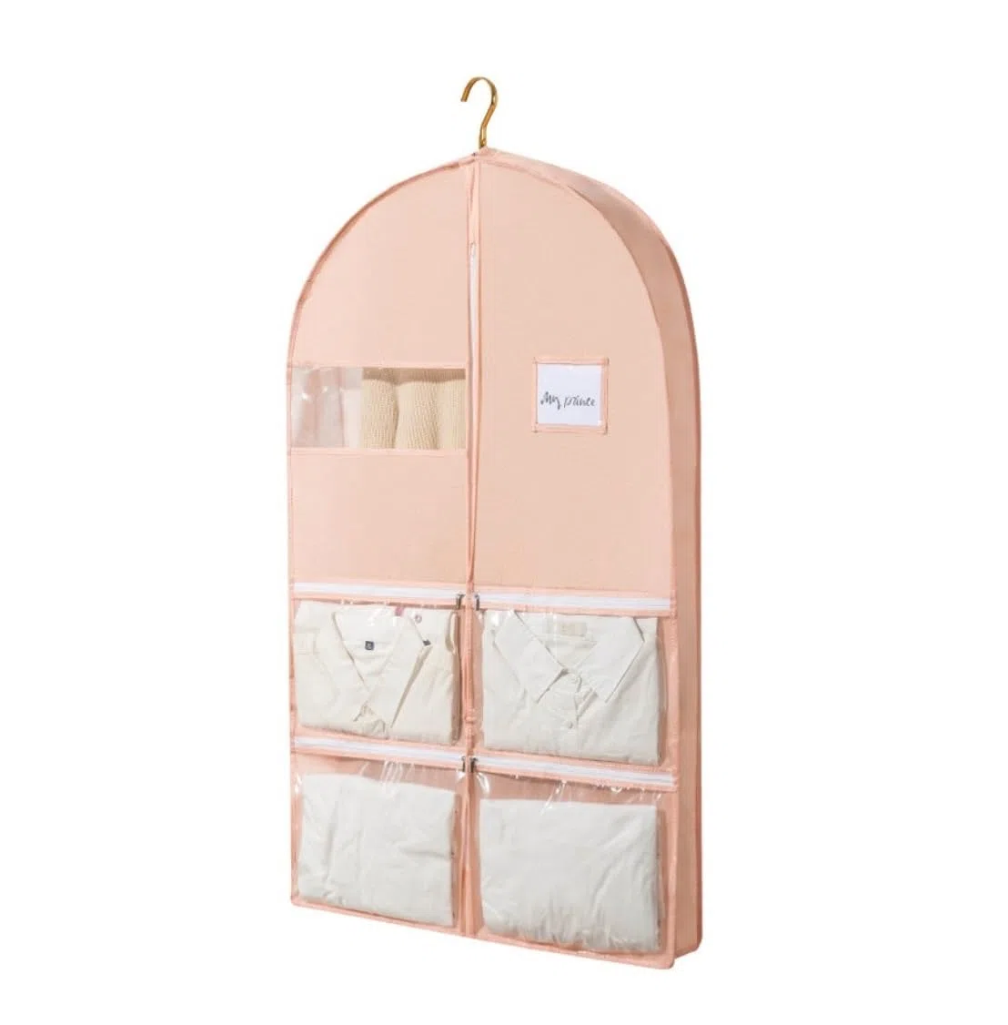 Kleidersack 5er-Pack Kleidersäcke, Reise-Anzugtaschen Mit 10,2 Cm Seitenfalten Und 4 Taschen, Kleidersack Für Aufhängen Von Kleidung, Jacken, Hemden, Kleidern Aufbewahrung(Pink,60 * 10 * 150cm)