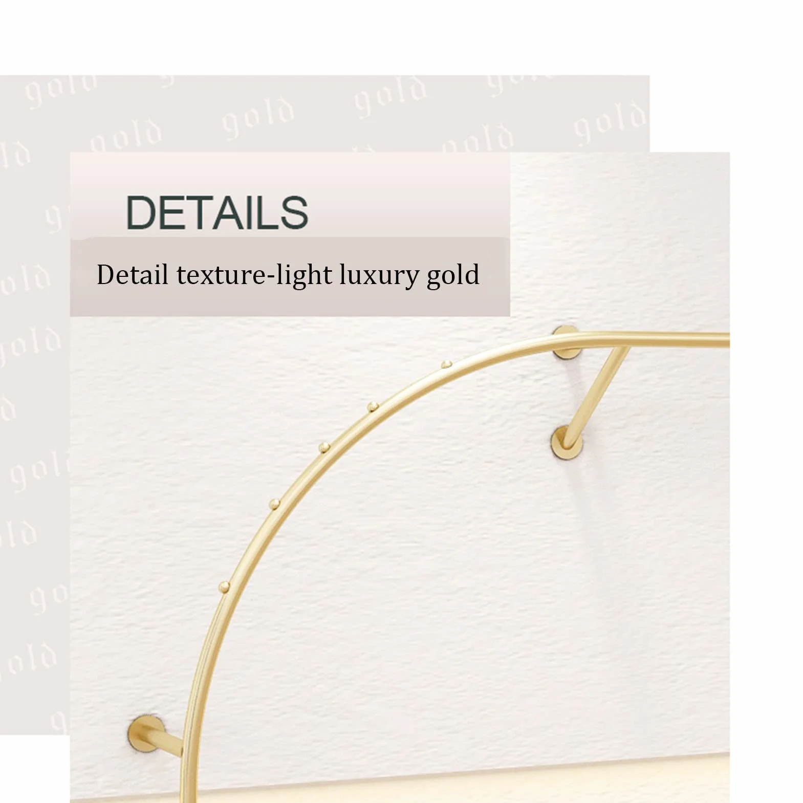 An der Wand montiertes Präsentationsregal aus Metall für Bekleidungsgeschäfte, Schlichter, Goldener Kleiderbügel für Boutique-Bekleidungsgeschäfte, modernes Präsentationsregal für die Aufbew