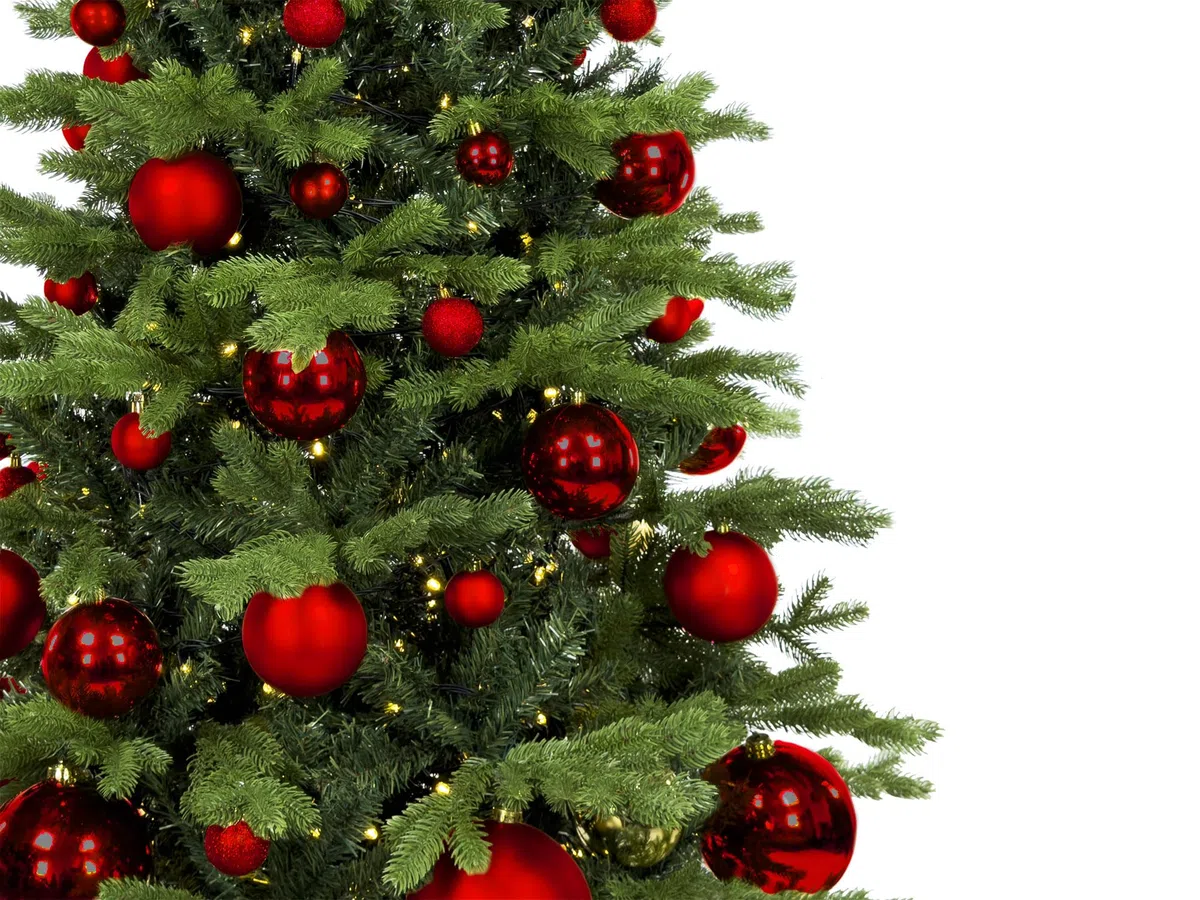 LAALU Weihnachtsbaumschmuck-Set | ROTEWEIHNACHTEN | 73-teilig | für Weihnachtsbäume 120–210 cm | inkl. Aufbewahrungsbox