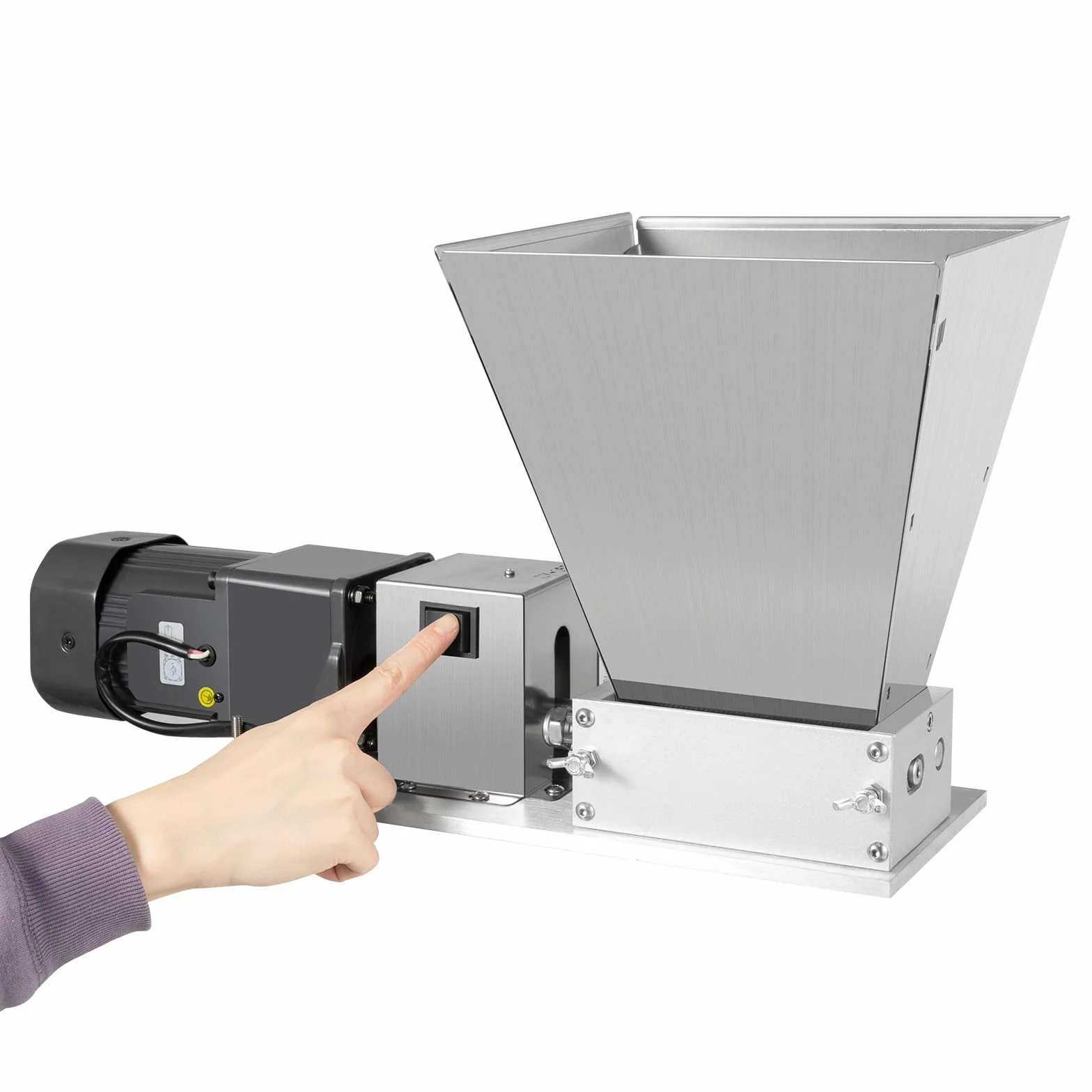Elektrisch Getreidemühle & Schrotmühle, 60W Haferquetsche Kornquetsche 20kg/h Schleifgeschwindigkeit, Flockenquetsche Getreid Walzenmühle Malzmühle für Getreide Mais Futte