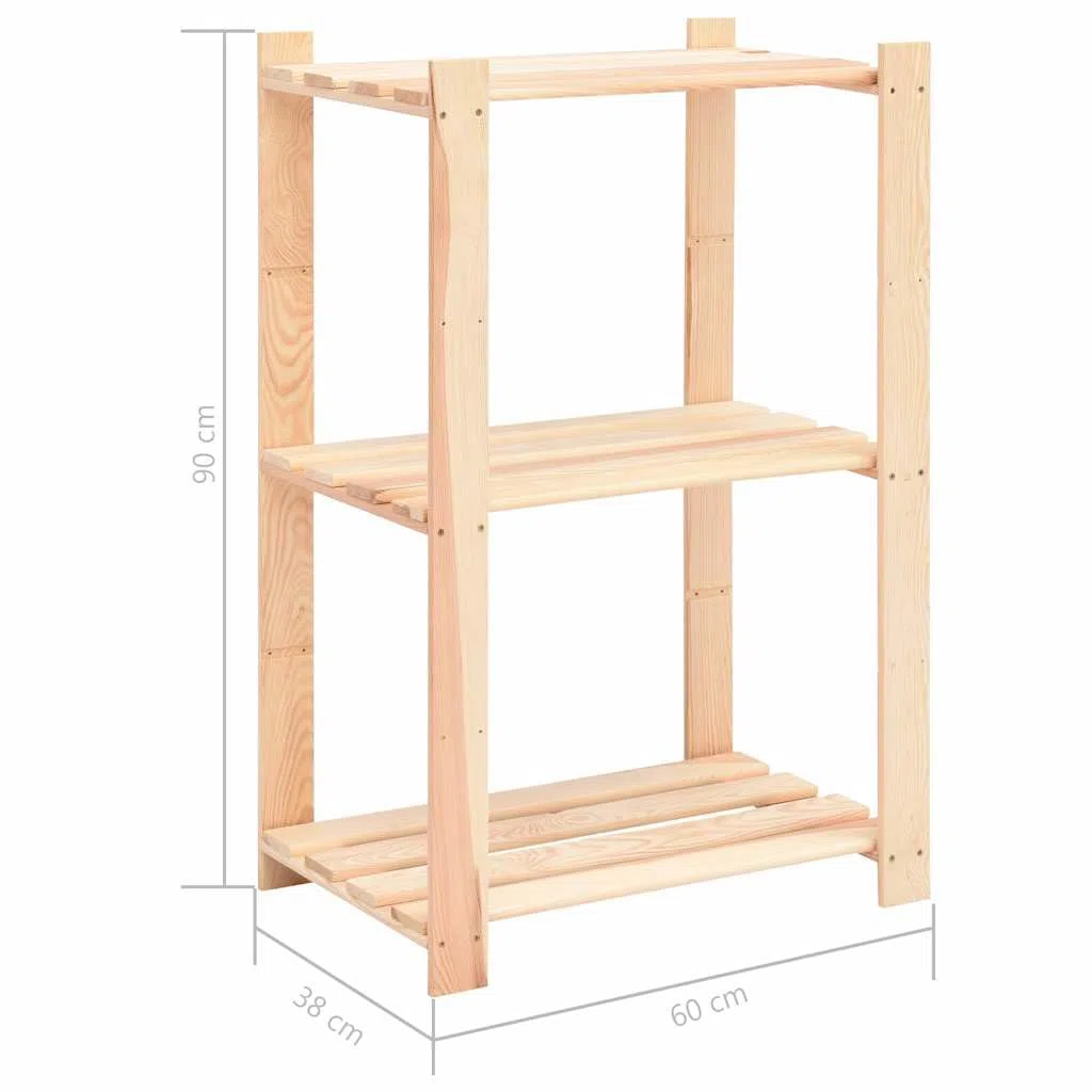 Lagerregale 3 Böden 10 Stück 60x38x90 cm Massivholz Kiefer langlebig hohe vielseitig nutzbar für Haushalt Büro Garage Keller