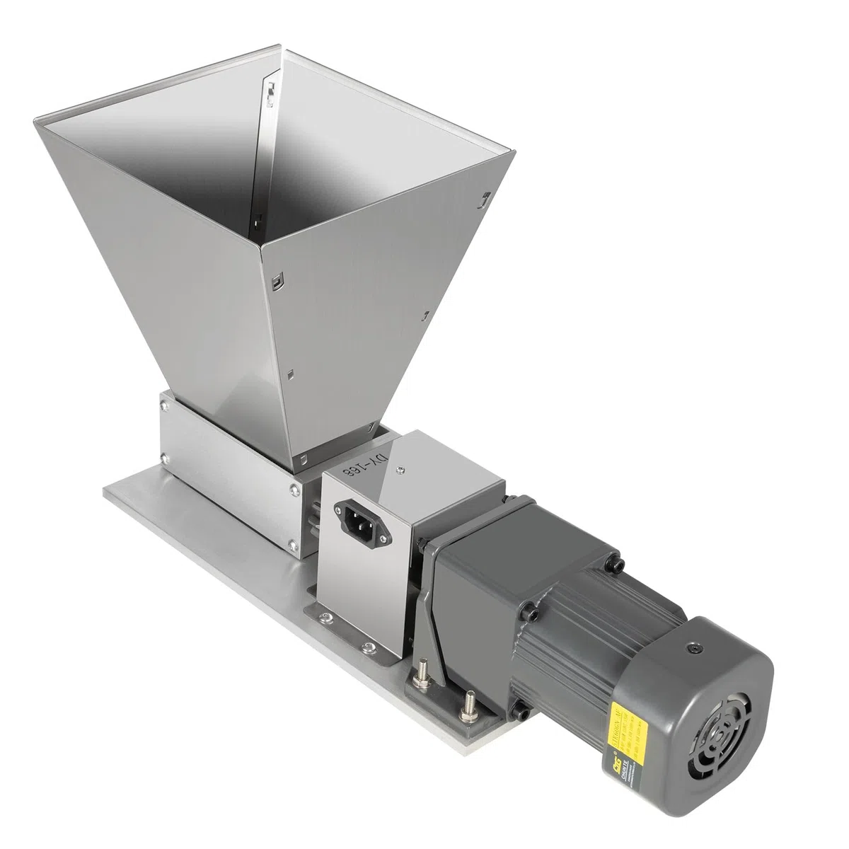 Elektrische Getreidemühle, Edelstahl Haferquetsche, 60W Grain Crusher Getreid Walzenmühle, 4L Verstellbare Schrotmühle, 75rpm Kornquetsche, 20kg/h, mit Pinsel und 4 Stück Trichter, für Mais, Grain