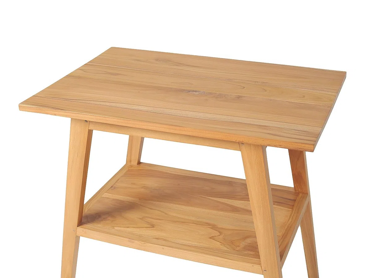 Vente-unique - Waschbeckenunterschrank Bobotsari -L 80cm x B 55cm x H 76cm- Teakholz - naturfarben hell