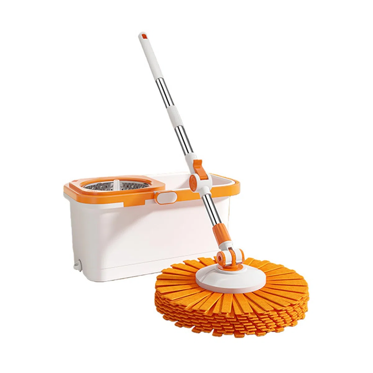 Dual-Drive-Spin-Mopp- und Eimer-Set – Freihändiger All-in-One-Wasch- und Schleuder-Trockenmopp, müheloses selbstreinigendes Bodenreinigungssystem mit Twin-Drive-Technologie,A