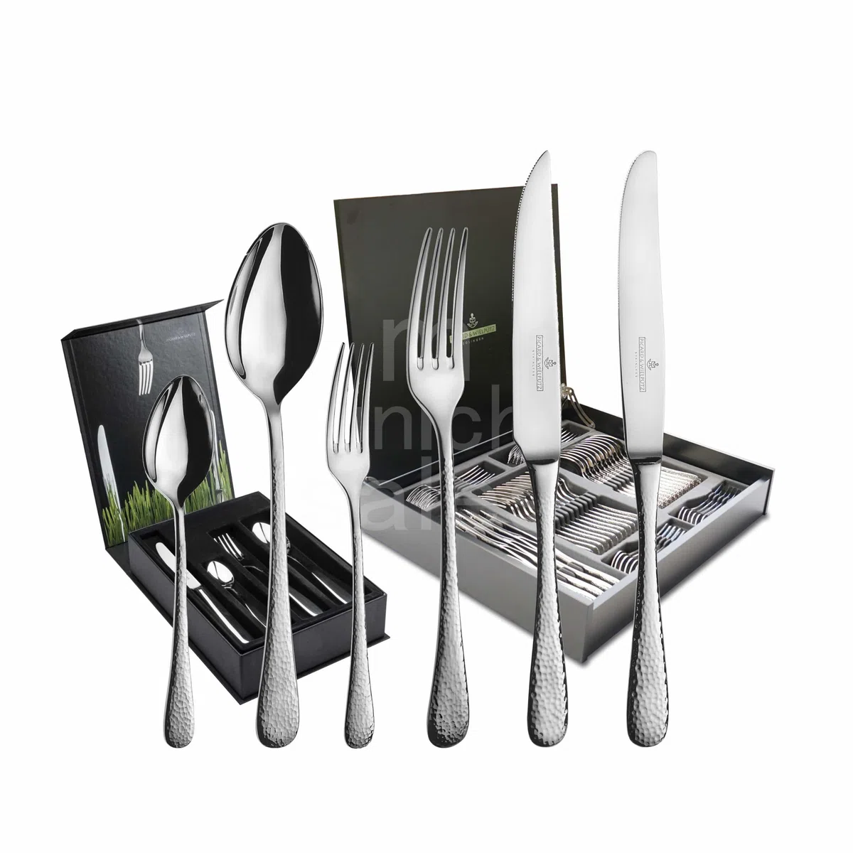 Picard & Wielpütz - Geschenkkoffer 60teilig - Serie Mia - Edelstahl - poliert, hammerschlag Design - spülmaschinenfest